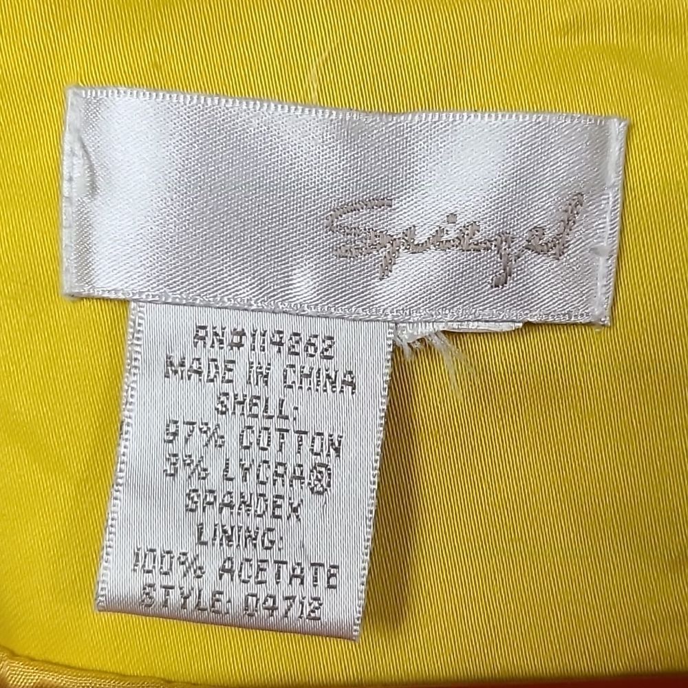 Spiegel Vintage Bright Lemon Yellow Short Sleeve Blazer Fitted Jacket Medium - Picture 4 of 8